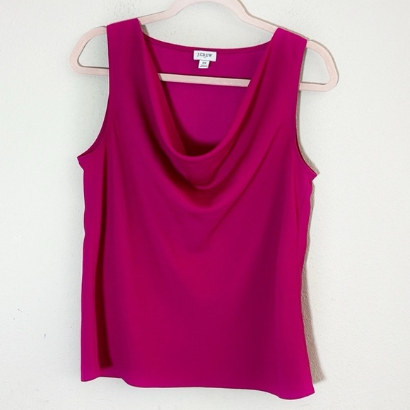 J. Crew Sleeveless cowlneck top in fuchsia size XS - Picture 3 of 9